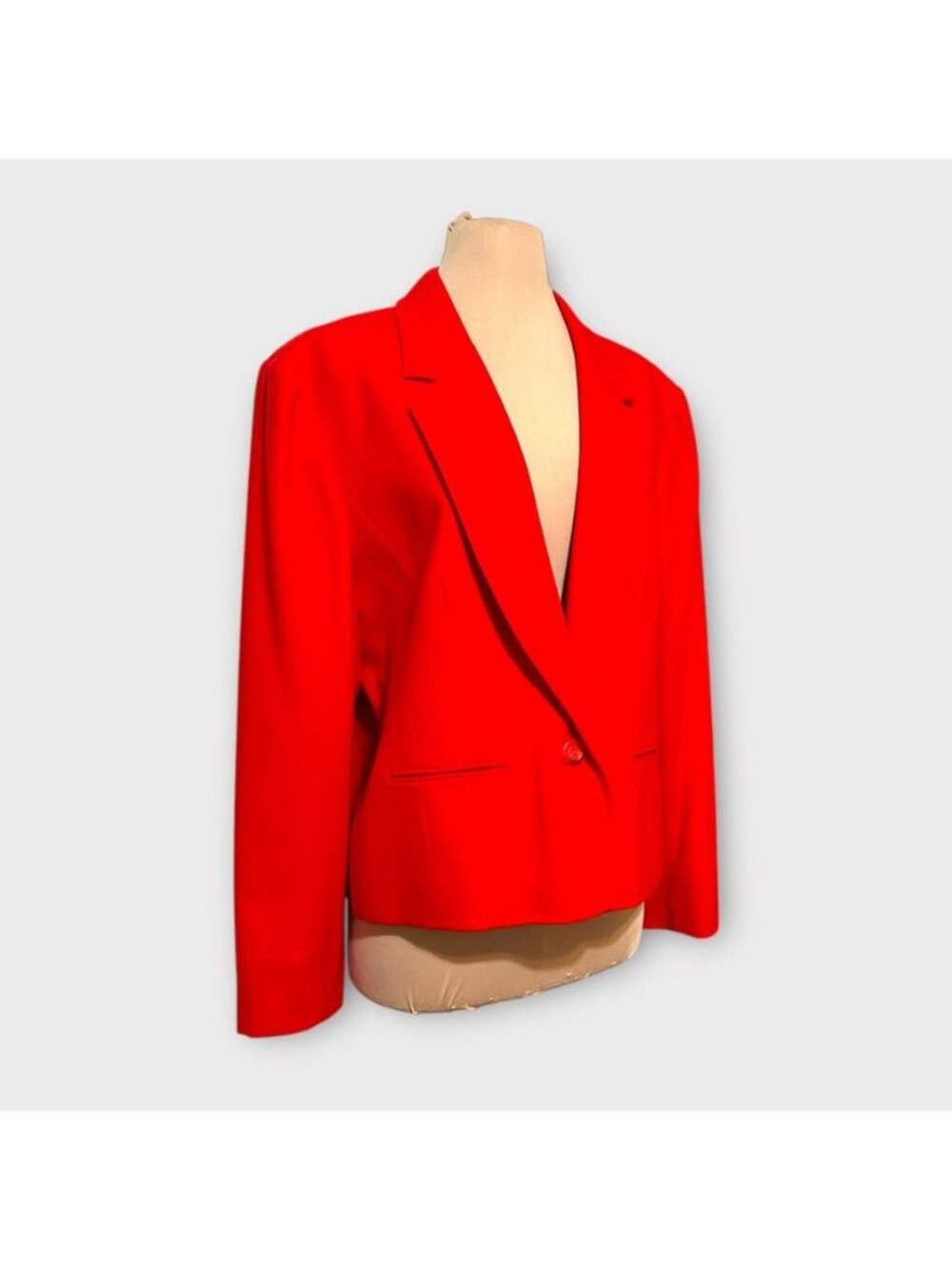 Vintage 80s Pendleton Wool Blazer Red Large Shoulder Pads Classic Preppy Worn 1x